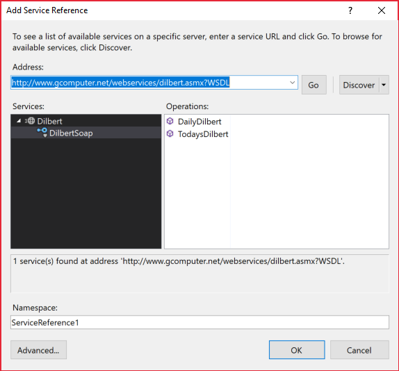 Presenting Exhibit A: discovery of the āDilbertā service