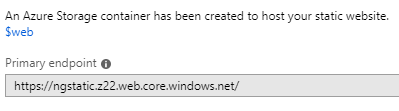 Blob container name and URL for Static Website